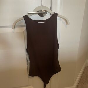 Brown Sleeveless Babaton Bodysuit